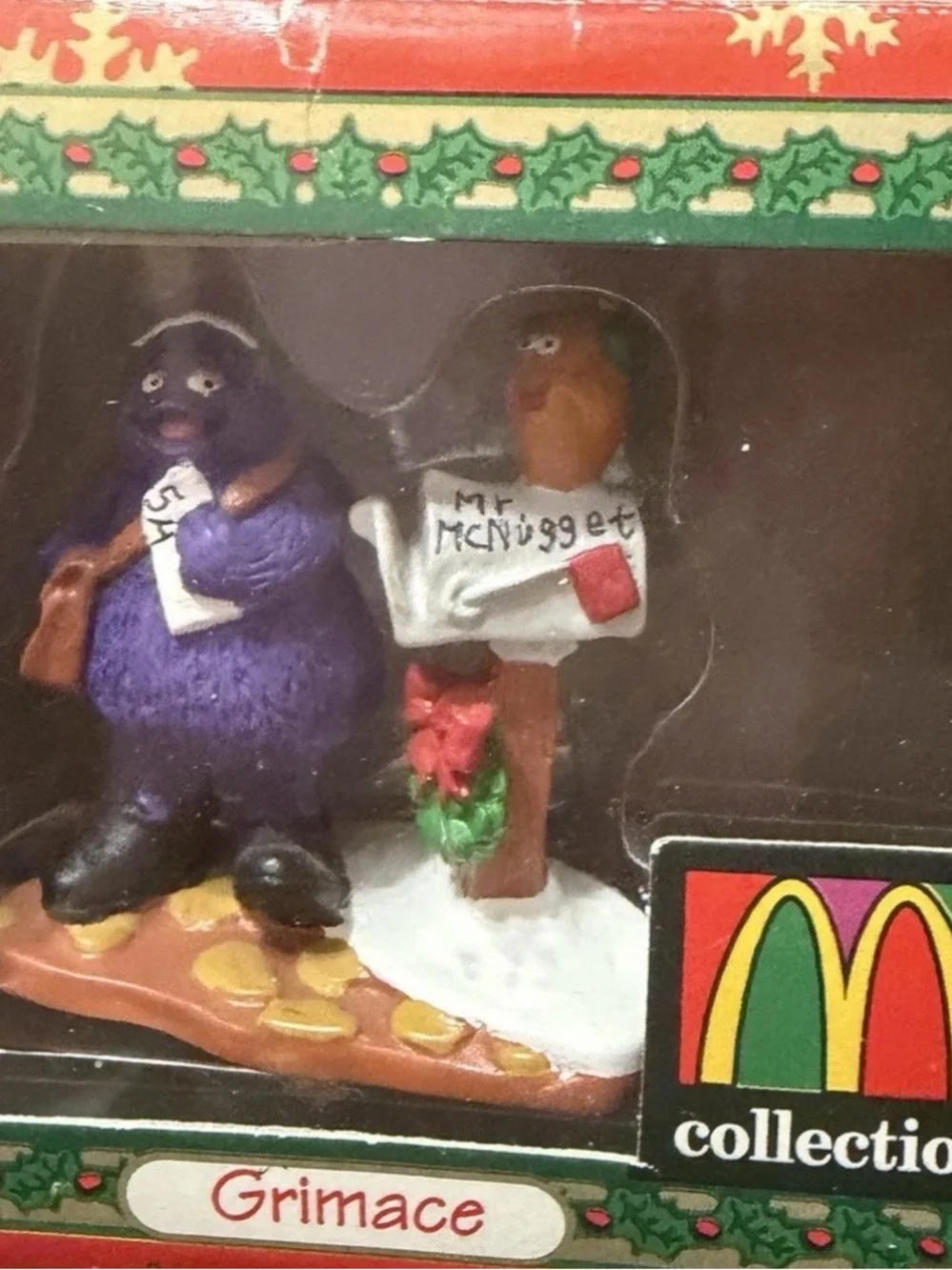 Extremely Rare 1997 Vintage McDonald's Grimace And Nugget Christmas Figurine